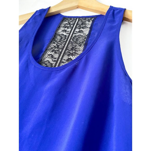 PURPLE CAMISOLE TOP WITH BLACK LACE BACK - Picture 2 of 4